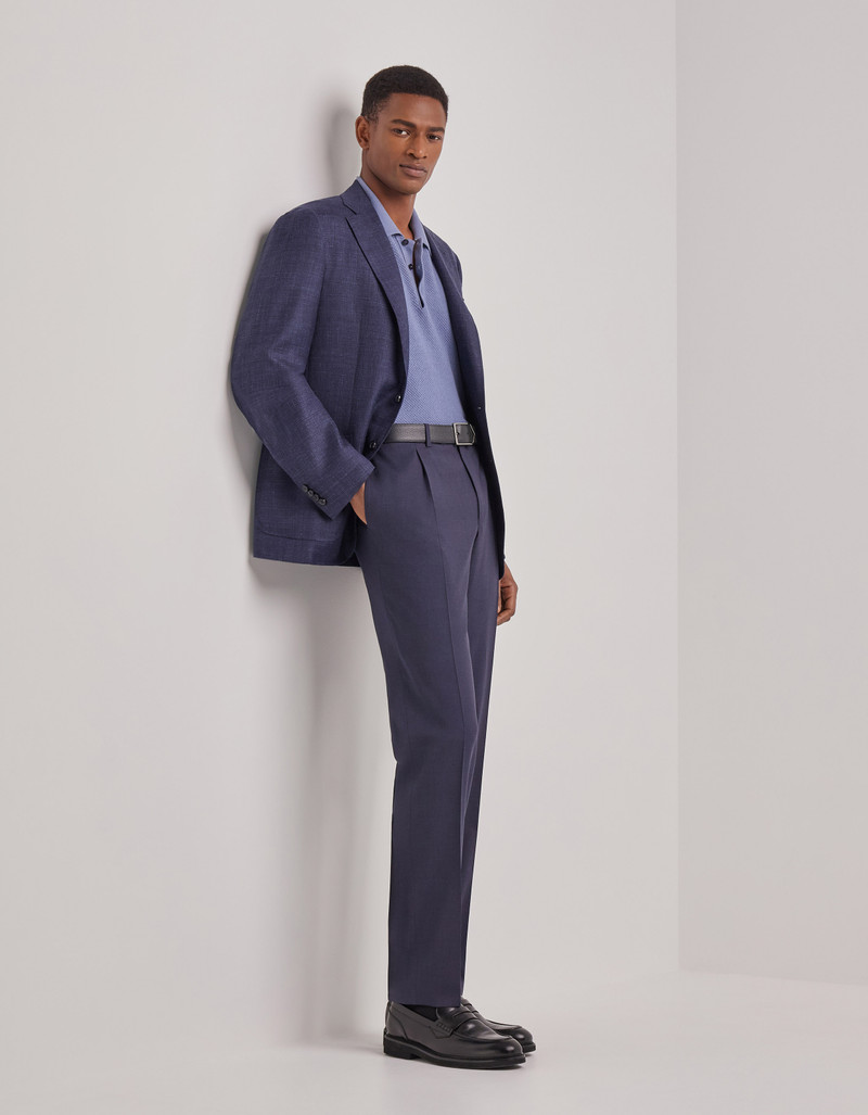 Canali BLUE PURE IMPECCABILE WOOL REGULAR-FIT PANTS WITH PLEAT outlook