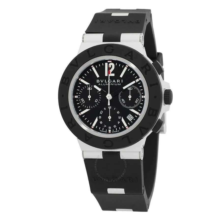 Bvlgari Aluminium 41 Chronograph Automatic Black Dial Men's Watch 103868 - 1