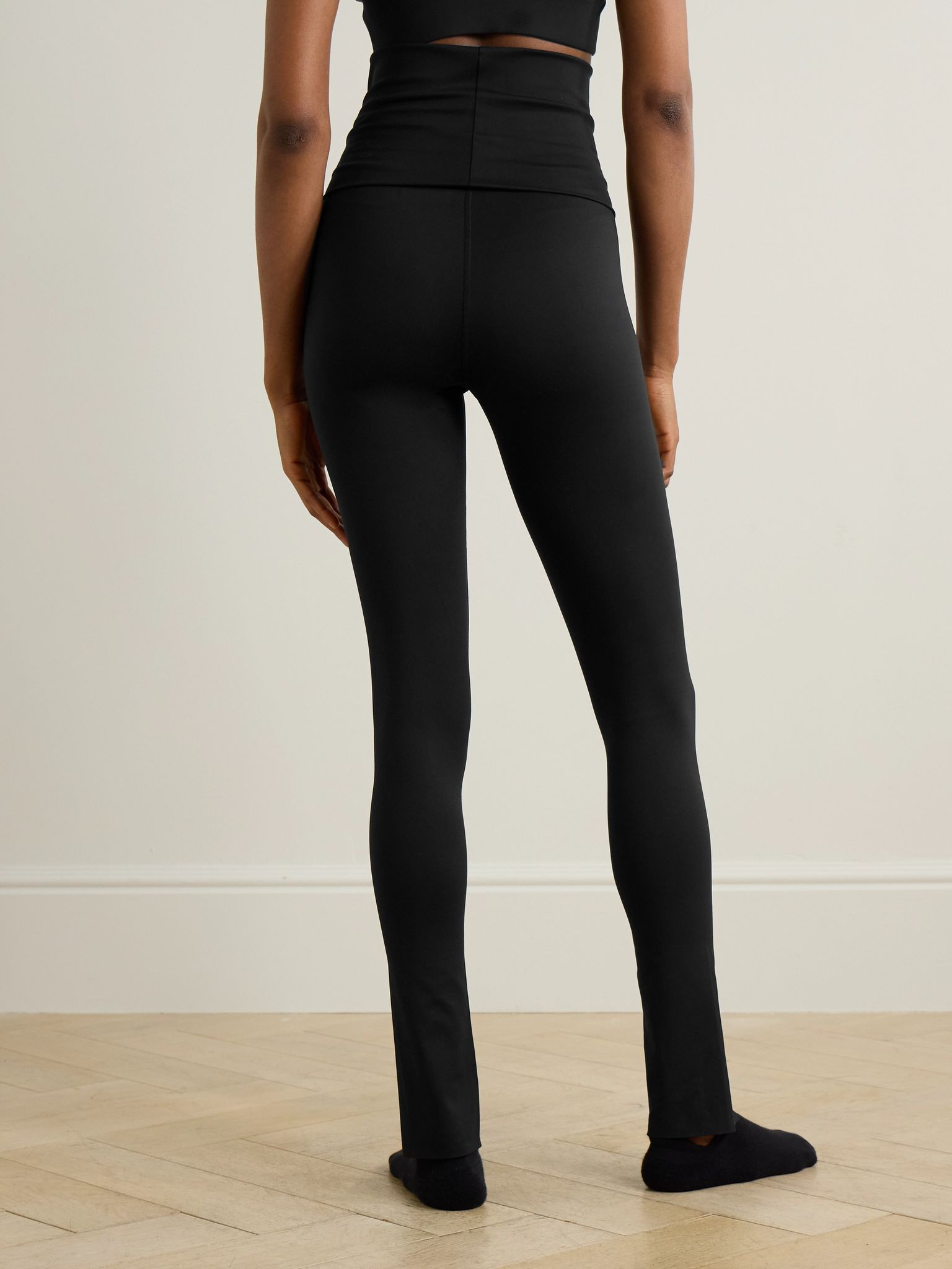 TrueStrength logo-jacquard recycled stretch-jersey leggings Black - 3