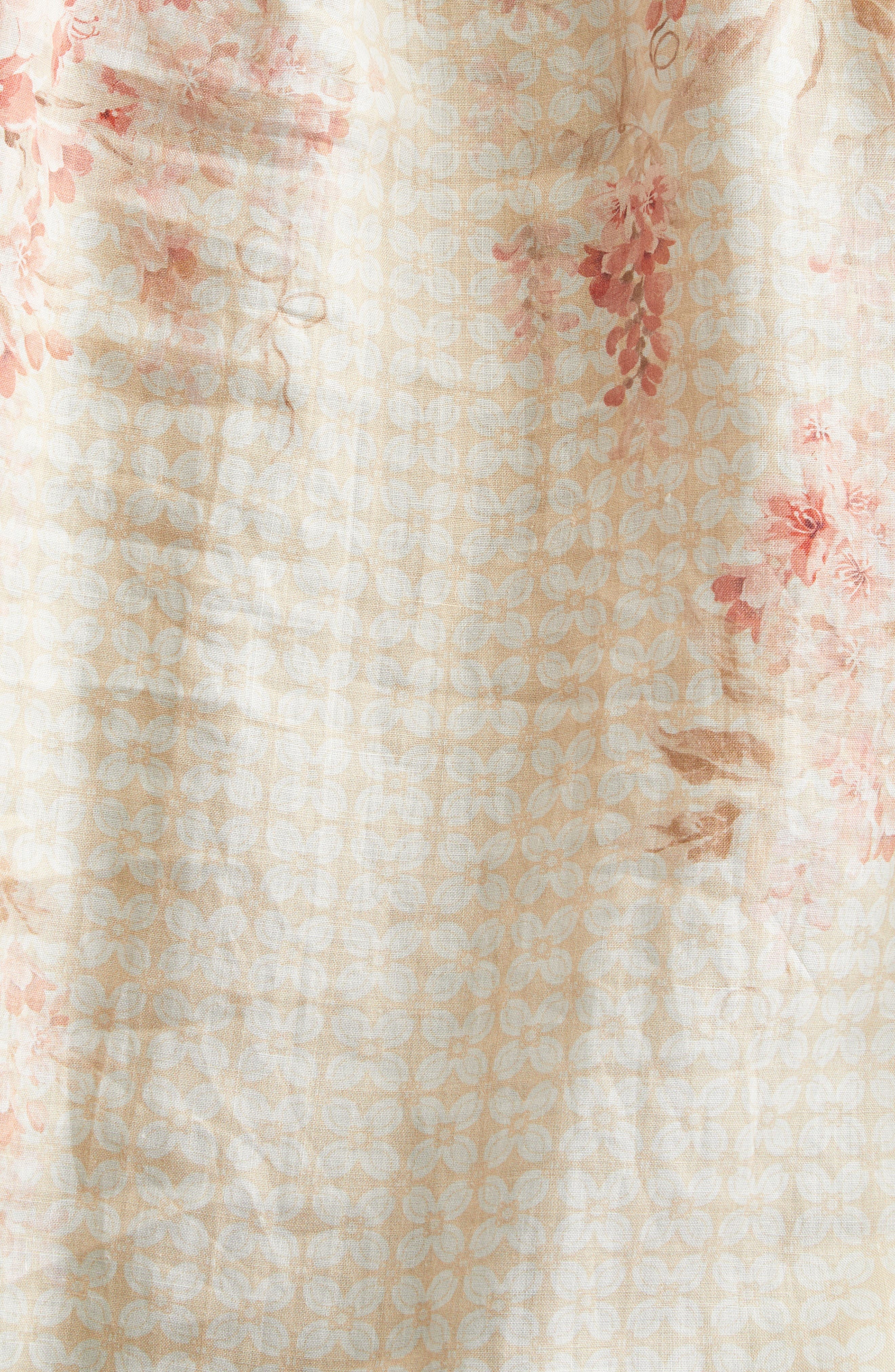Zimmermann Tropical Floral Billow Ramie Shirt in Coral Floral at Nordstrom - 6