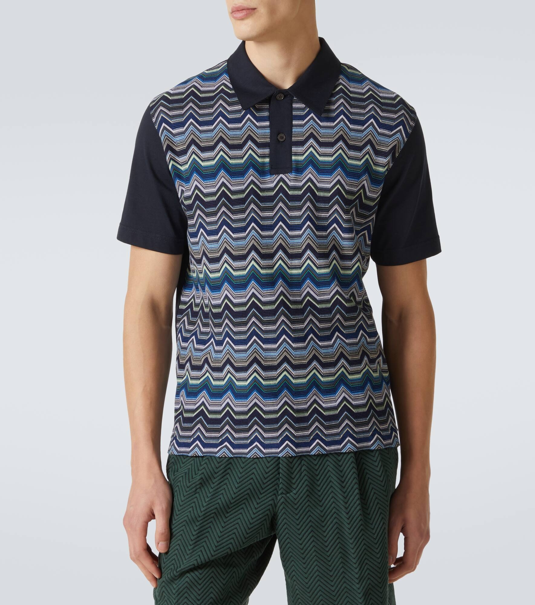 Zigzag cotton polo shirt - 3