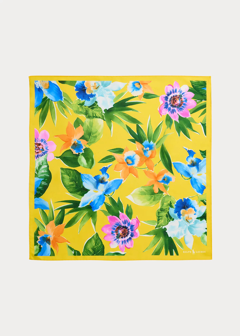 Floral Silk Habotai Bandanna 1