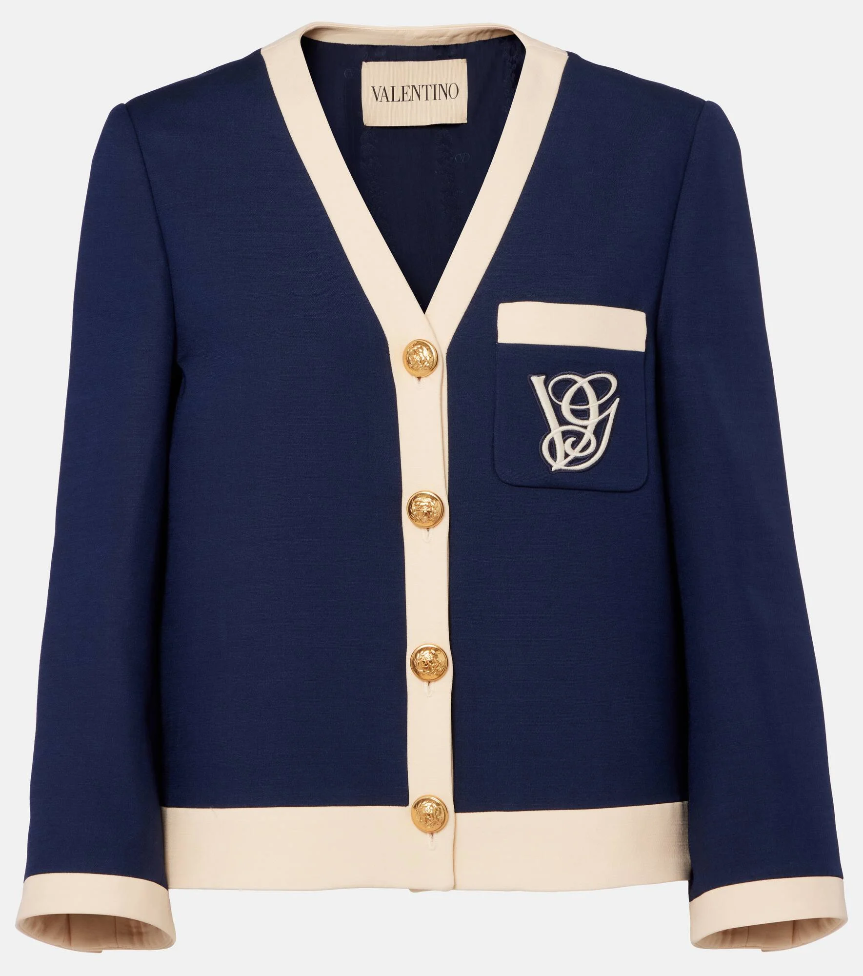 Embroidered wool and silk jacket - 1
