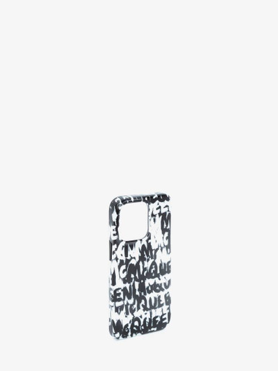 Alexander McQueen Mcqueen Graffiti Iphone 13 Pro Cover in Black/white outlook