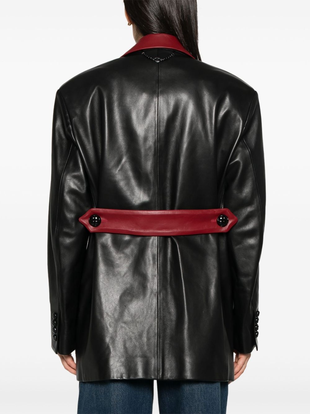 leather blazer - 4