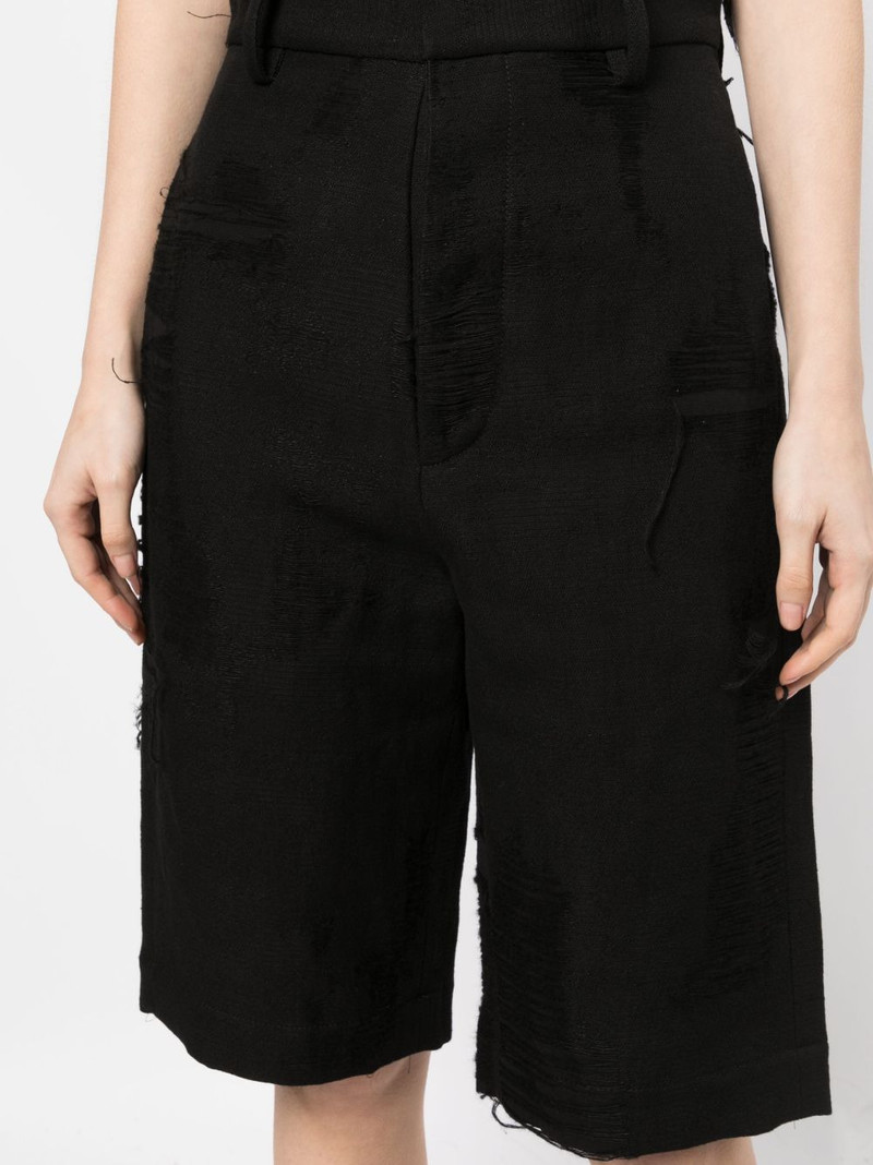 distressed-finish knee-length shorts 5