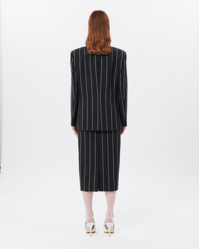 LIGHT WOOL PINSTRIPE TAILORED JACKET 5