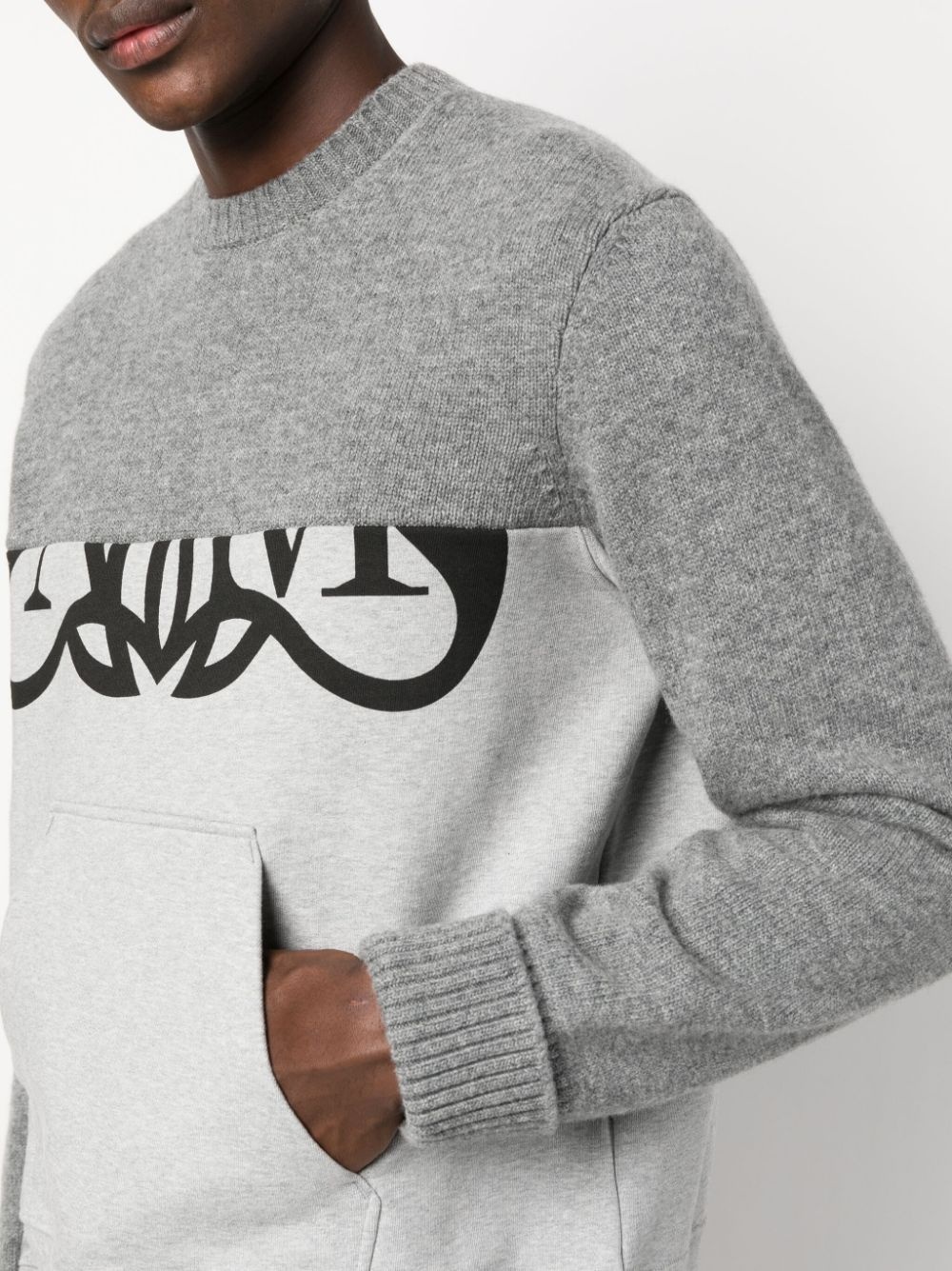 Cut Seal-print panelled jumper - 5