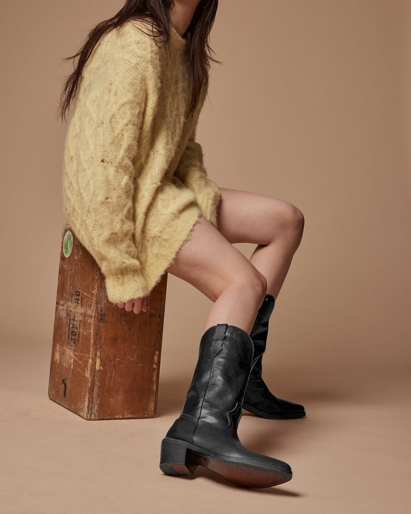 PARTLOW Julia Leather Western Boots outlook