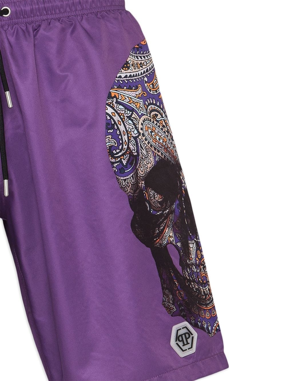 skull-print drawstring swim shorts - 2