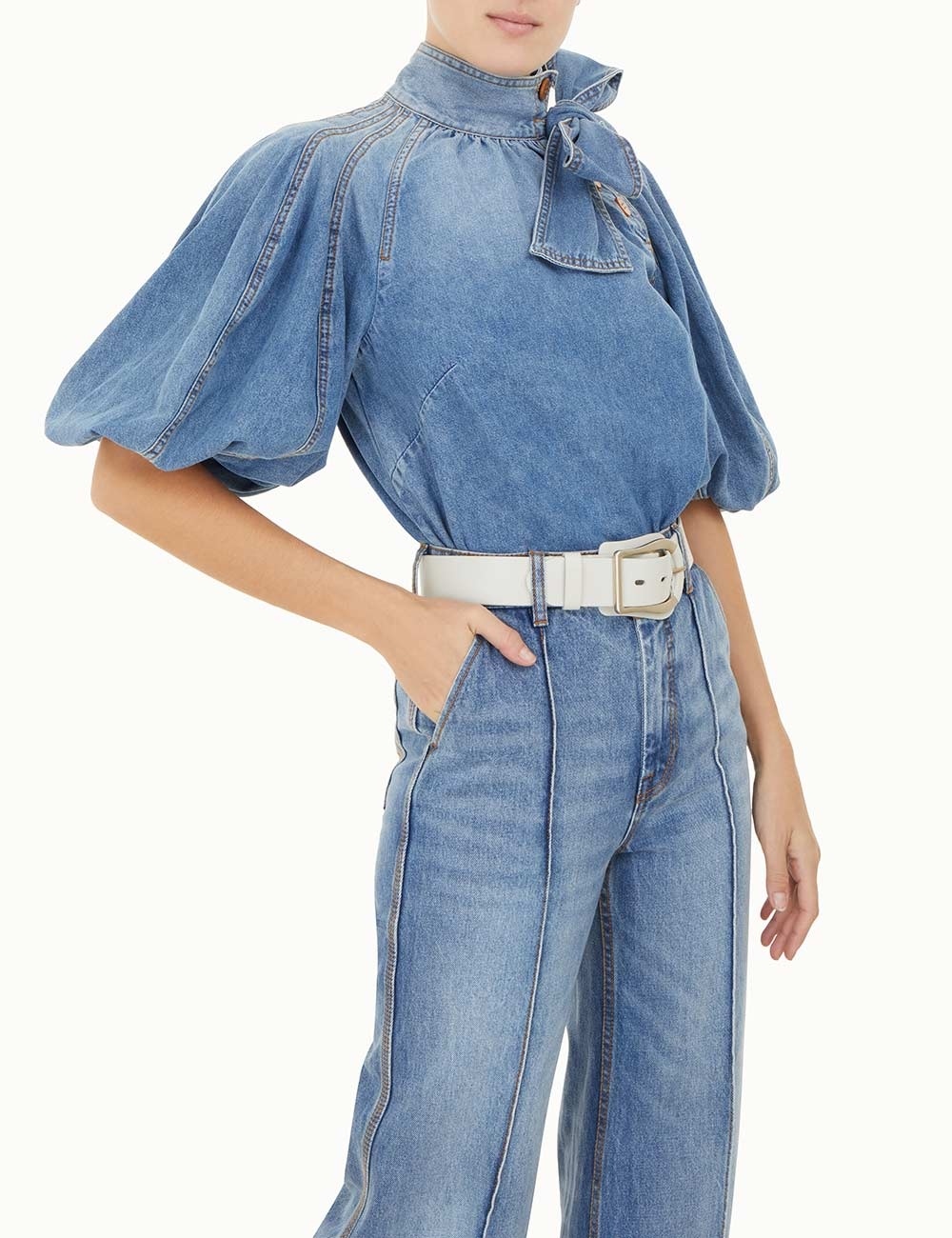 WIDE LEATHER BELT - 2