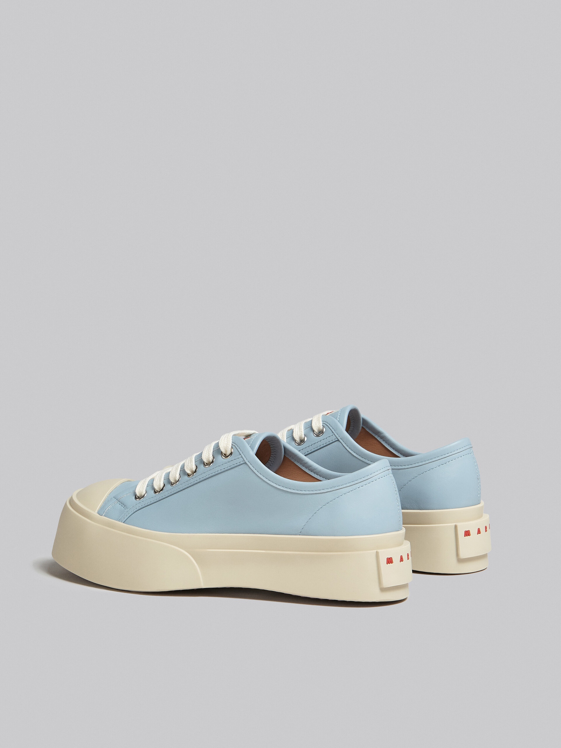 LIGHT BLUE NAPPA LEATHER PABLO LACE-UP SNEAKER - 3