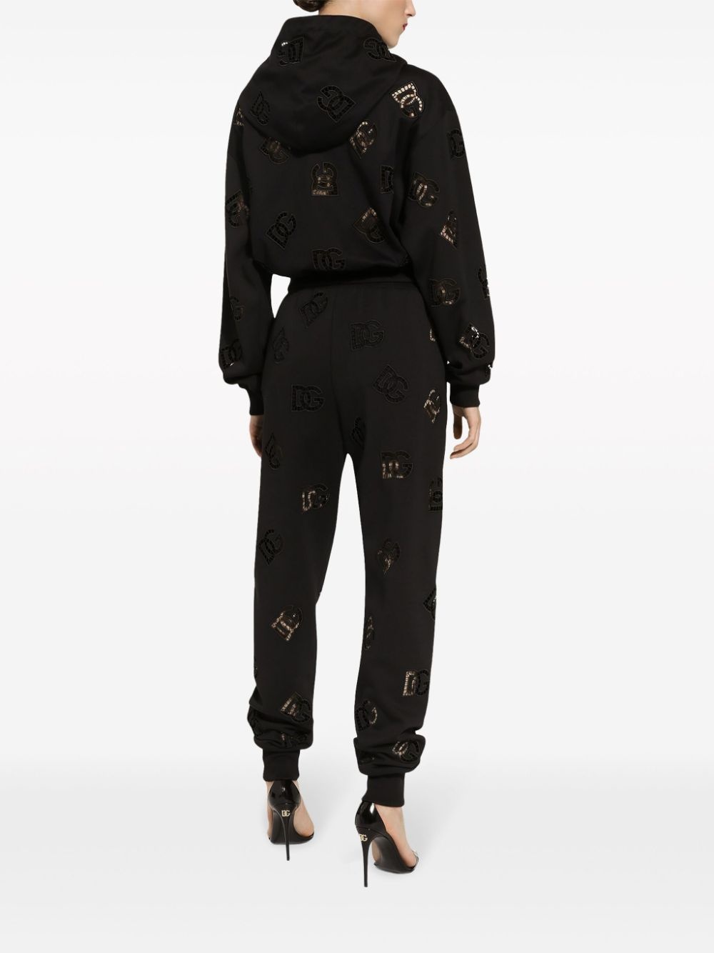 logo-embroidered drawstring-waistband track pants - 4