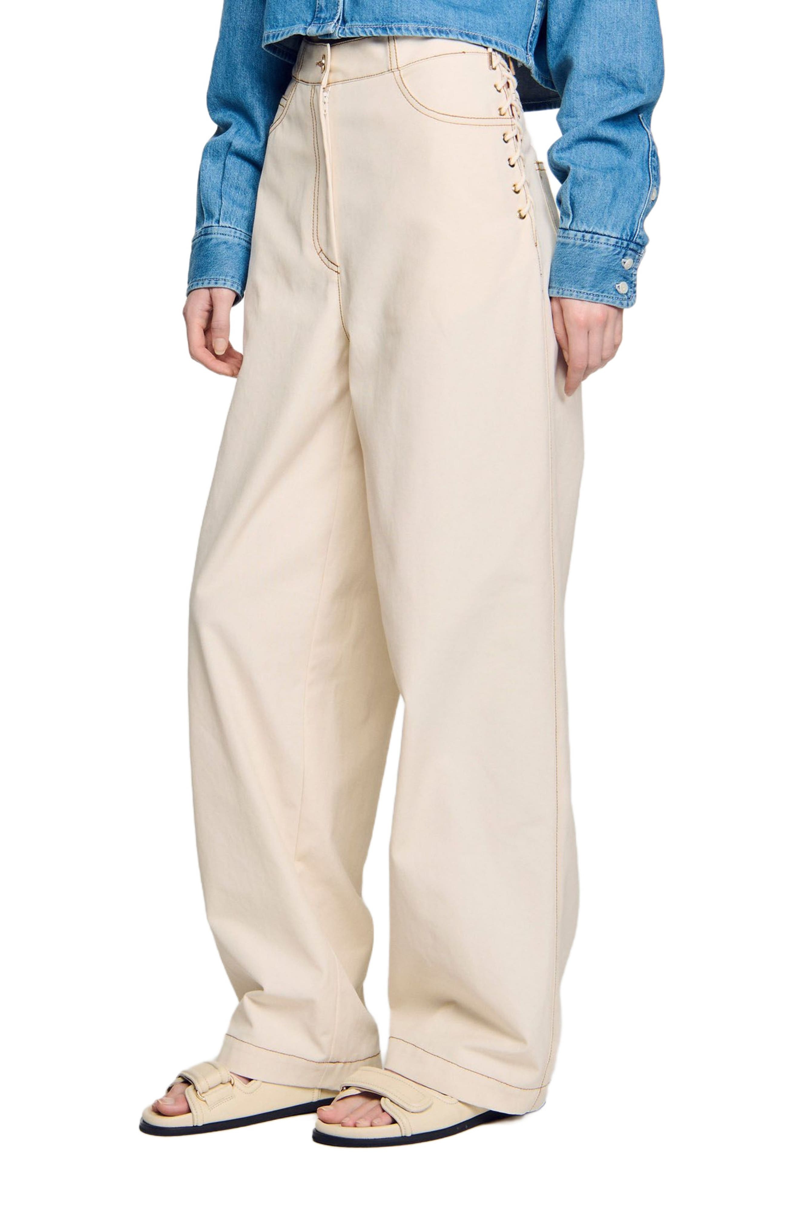 SANDRO Lace-up jeans at Nordstrom - 4