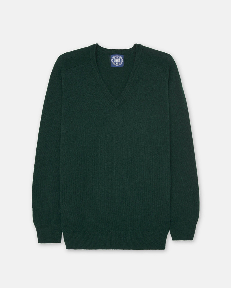 J. PRESS TARTAN GREEN LAMBSWOOL V-NECK SWEATER outlook