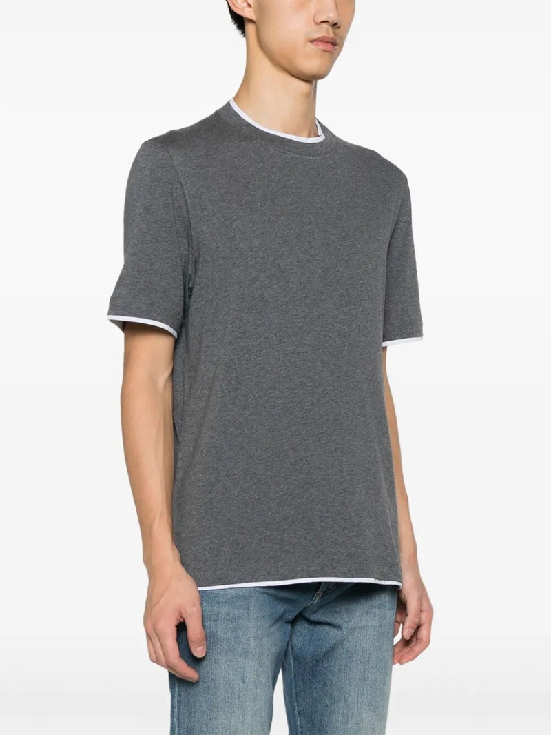 Brunello Cucinelli Cotton Jersey Crew Neck T-Shirt With Faux-Layering outlook