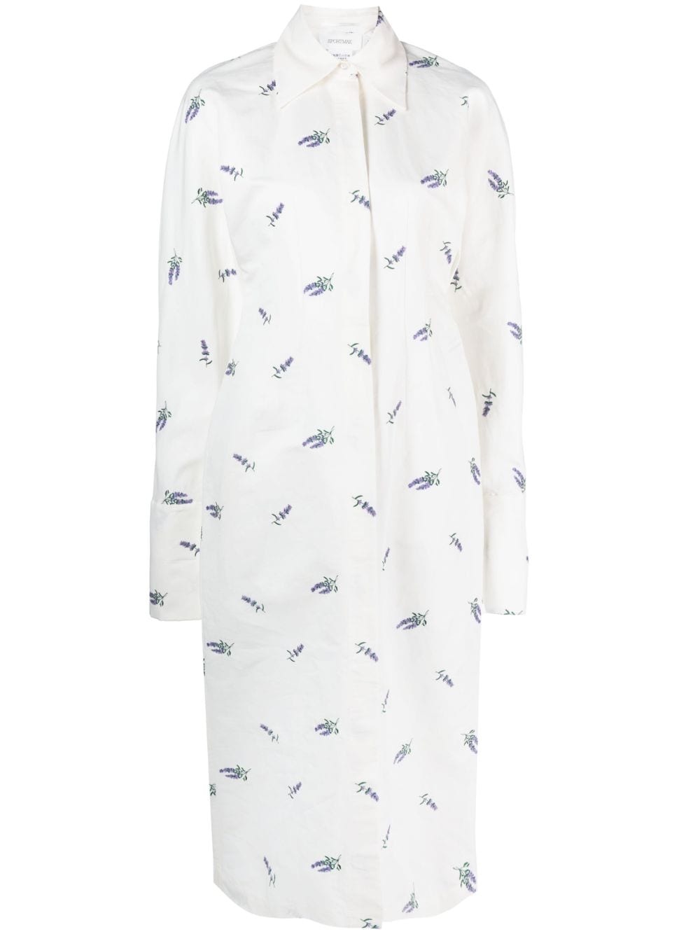 floral-print shirt dress - 1