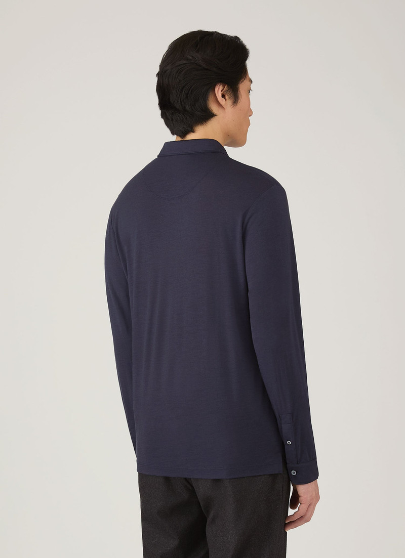 Long Sleeve Ultra‑Fine Merino Polo Shirt 5