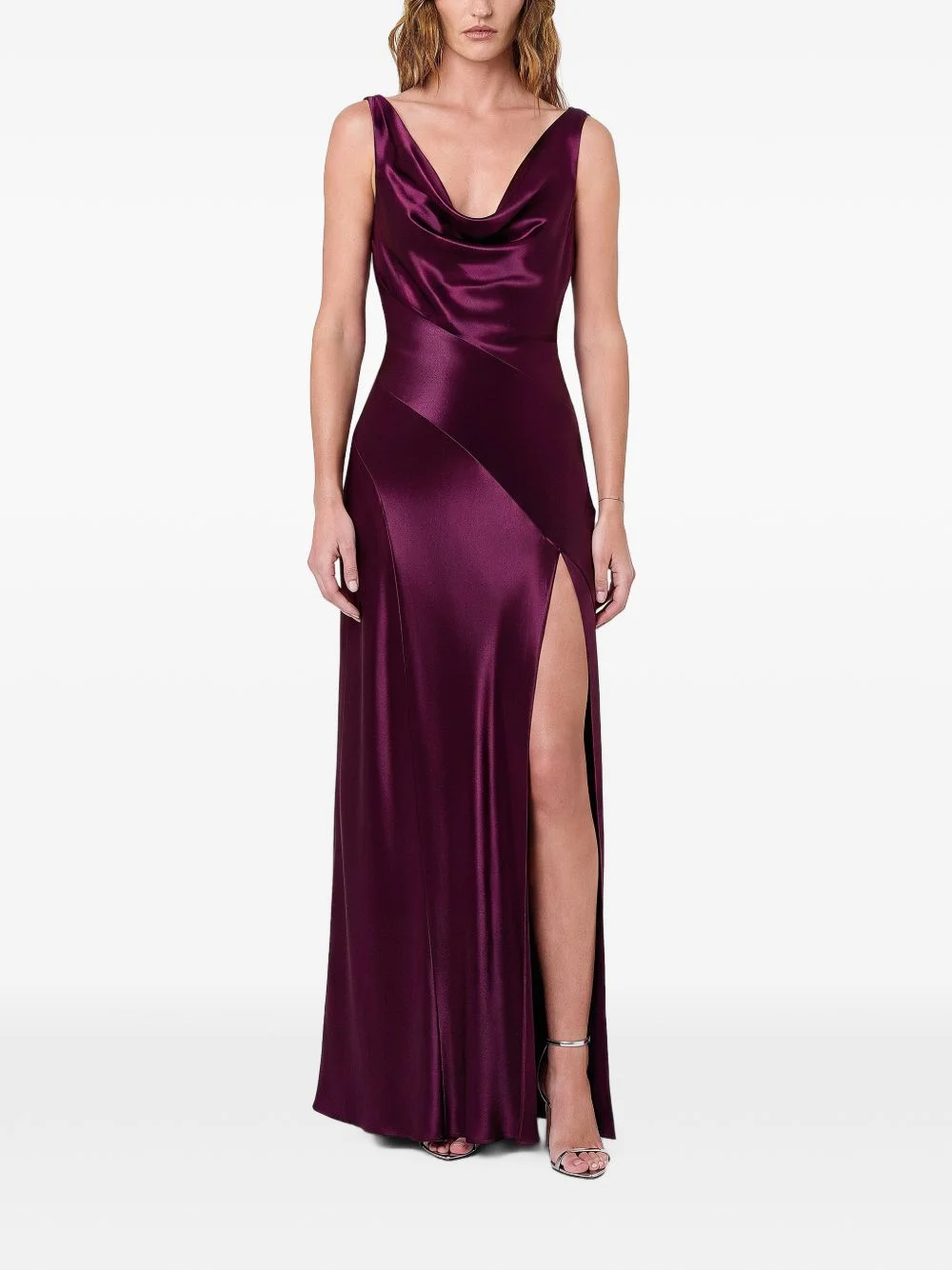 cowl-neck panelled gown - 1