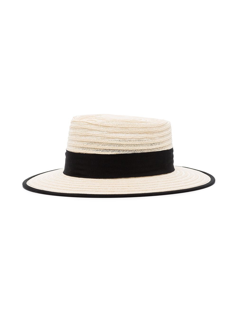grosgrain-trimmed straw hat - 3