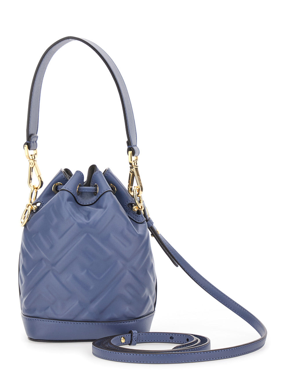 Fendi Women 'Mon Tresor' Blue Mini Handbag With Adjustable And Removable Shoulder Strap And All-Over - 4