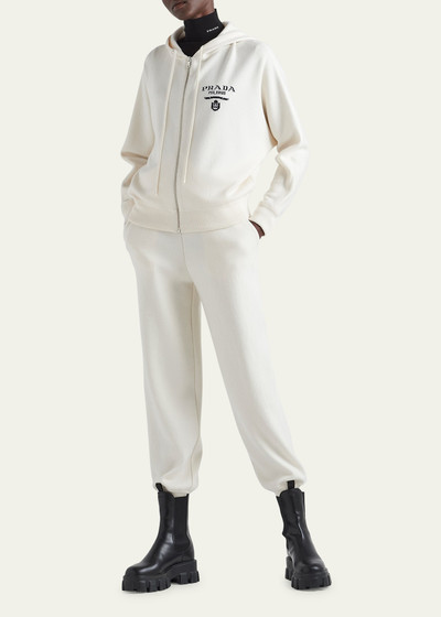 Prada Cashmere Jogger Pants with Logo Detail outlook