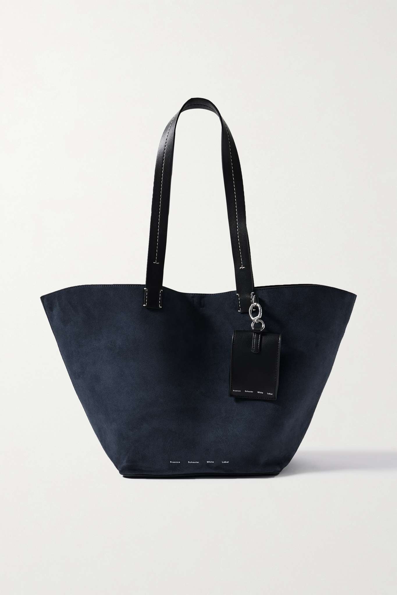 Bedford large leather-trimmed suede tote - 1