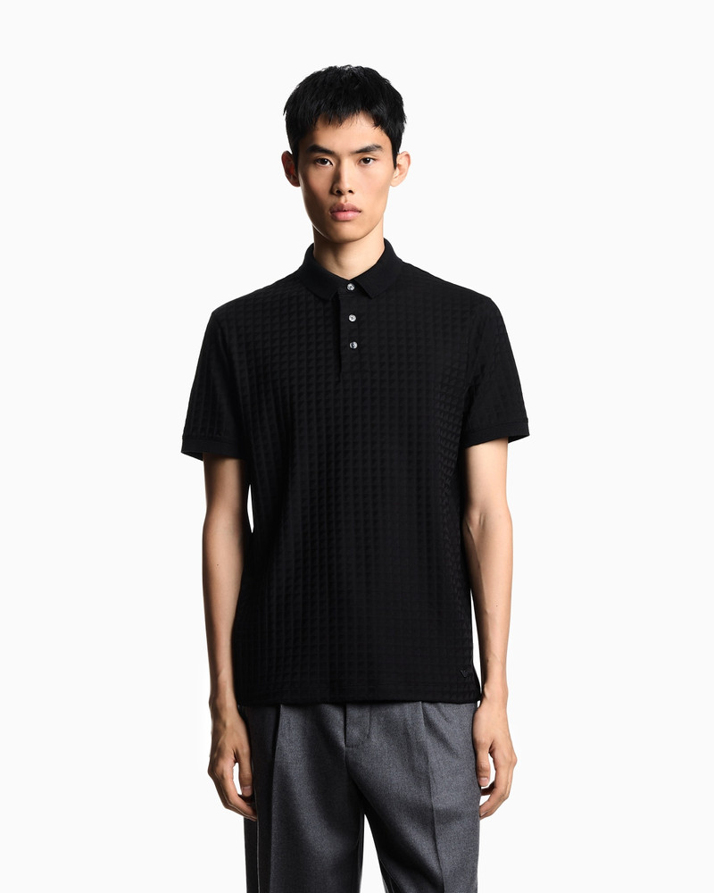 EMPORIO ARMANI JACQUARD JERSEY POLO SHIRT outlook