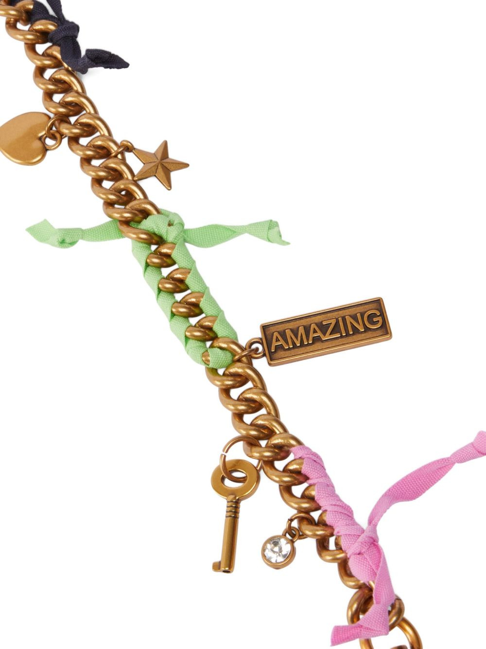 chain-link ribbon keyring - 2
