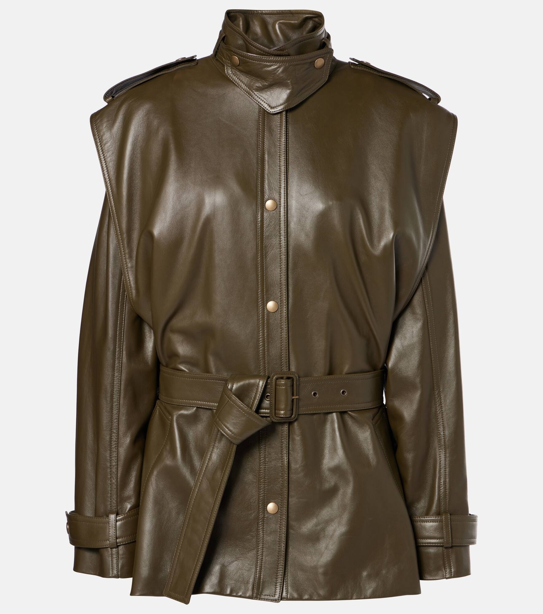 Oversized leather jacket - 1