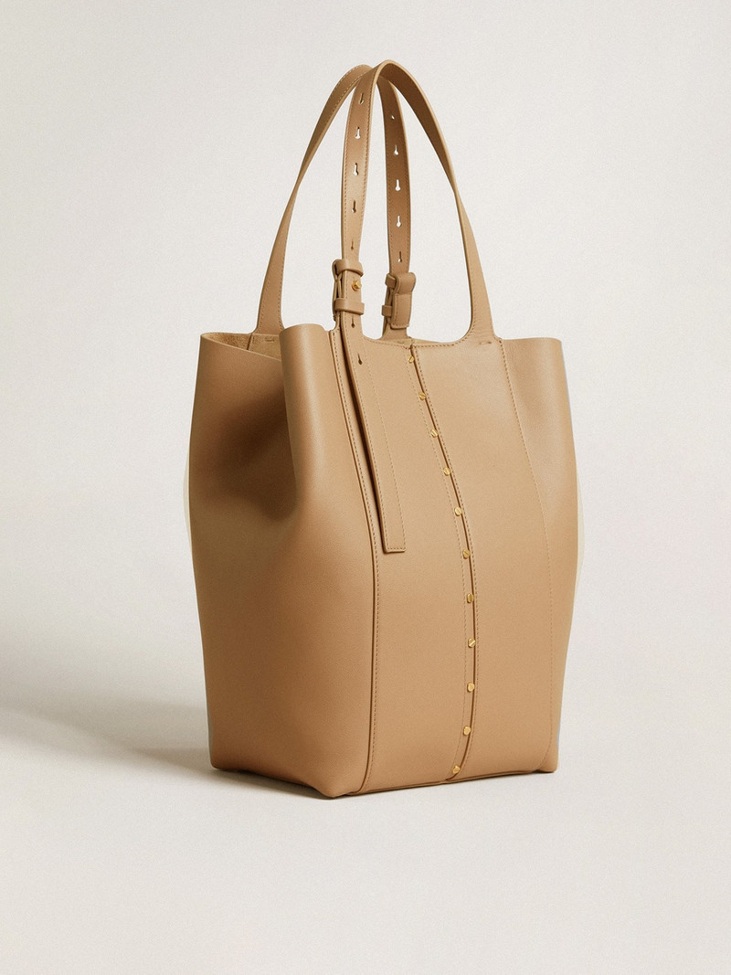 Golden Goose 24/7 Bag in cappuccino-colored leather with adjustable handles outlook