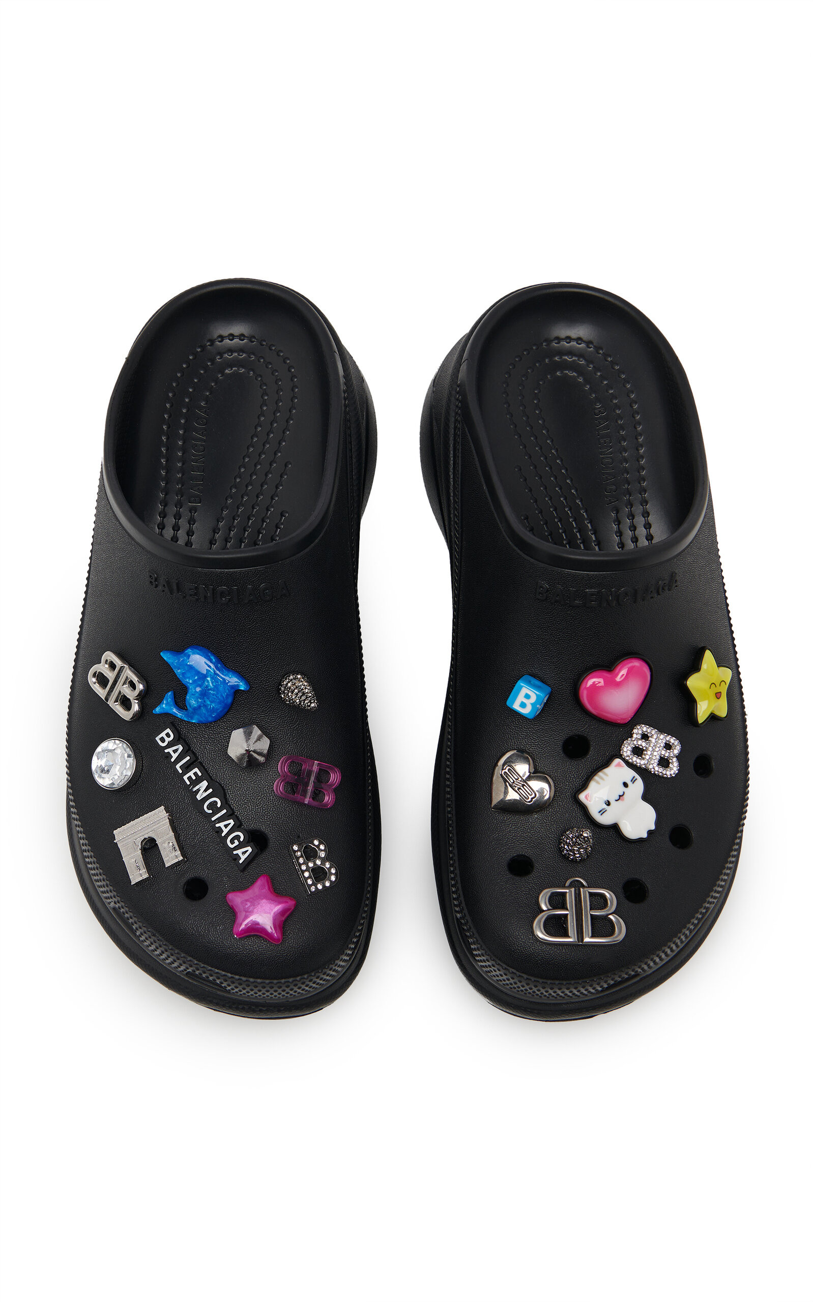Embellished Rubber Croc Mules black - 5