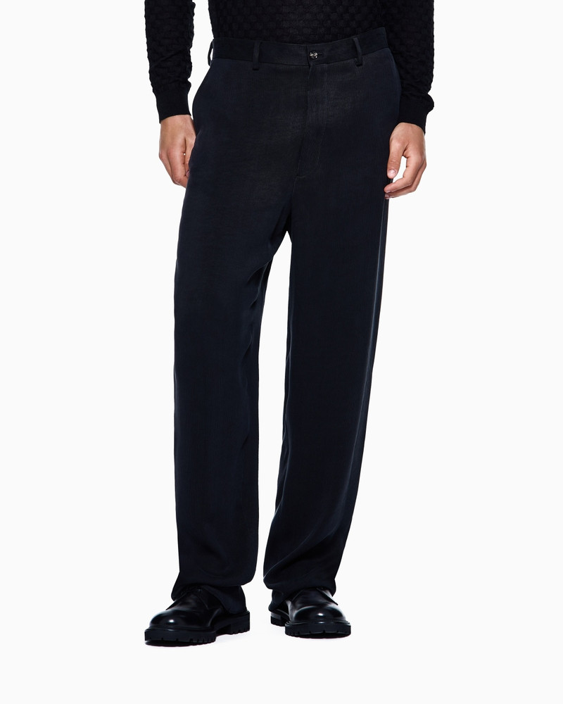 GIORGIO ARMANI ASV CANNETÉ CUPRO FLAT-FRONT TROUSERS outlook