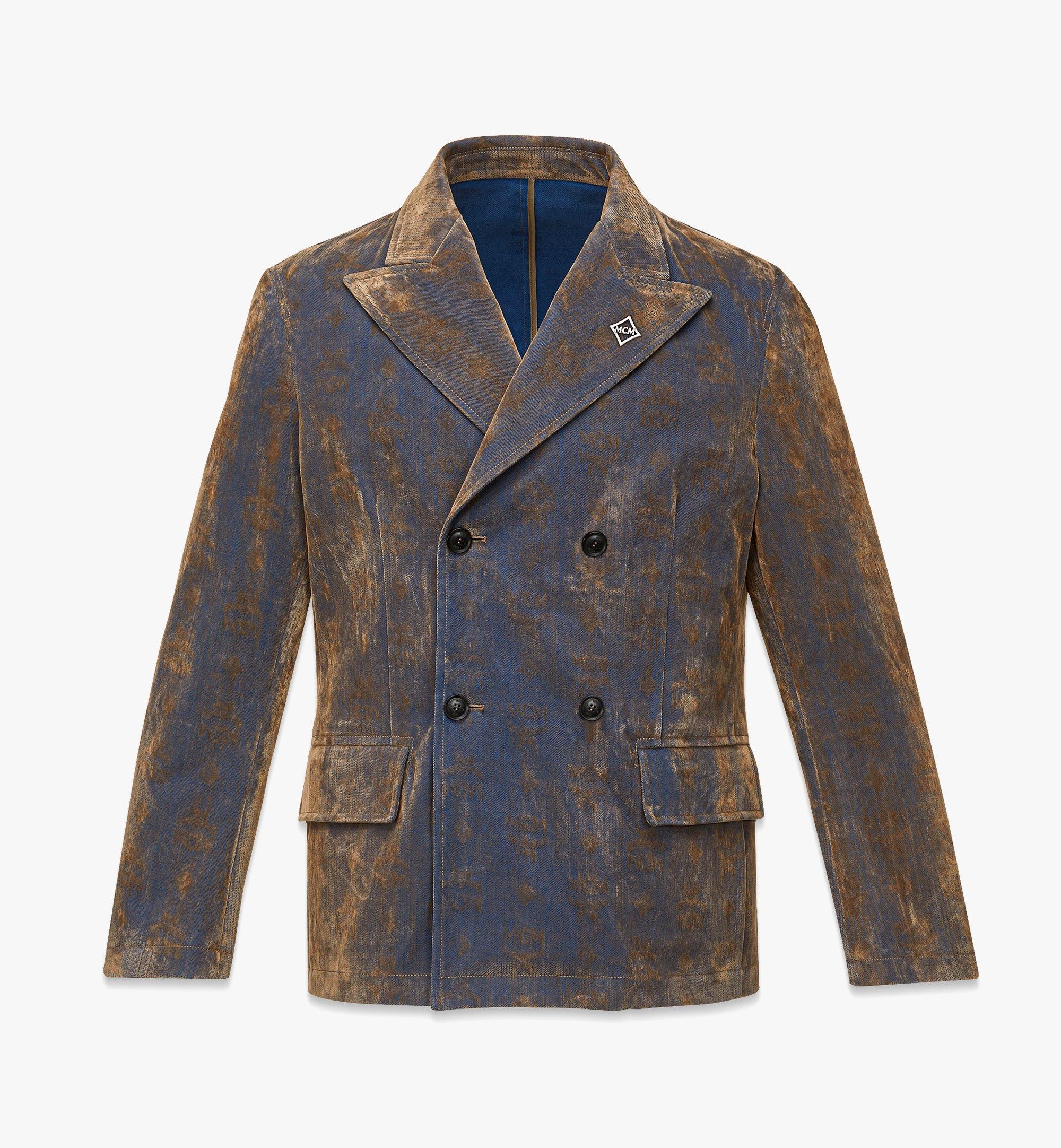 Monogram Jacquard Blazer in Velvet Denim - 1