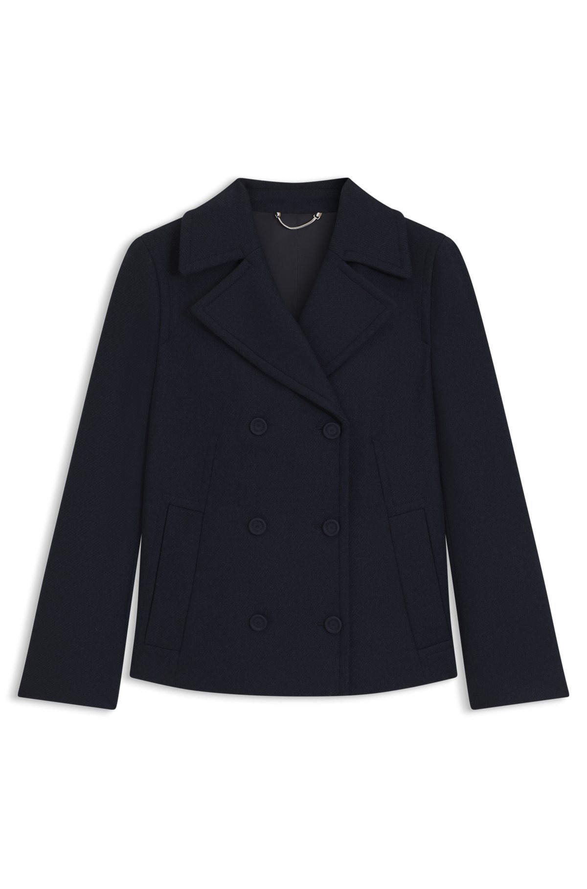 REGULAR-FIT PEA COAT IN A WOOL BLEND - 1