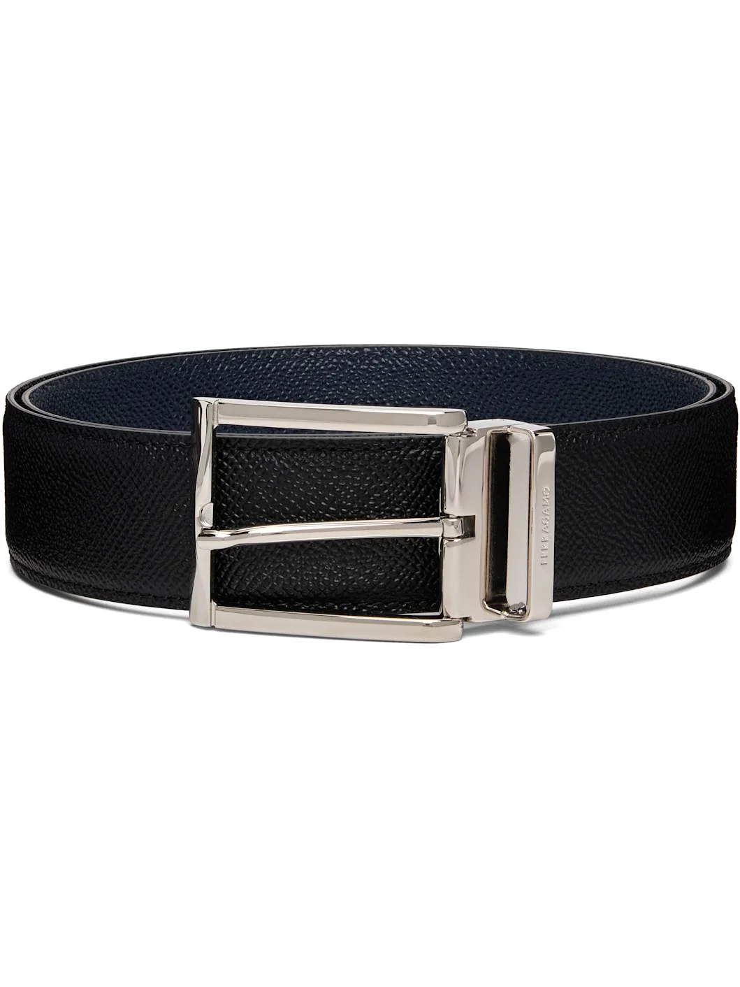 Black Reversible & Adjustable Rectangular Buckle Belt - 1