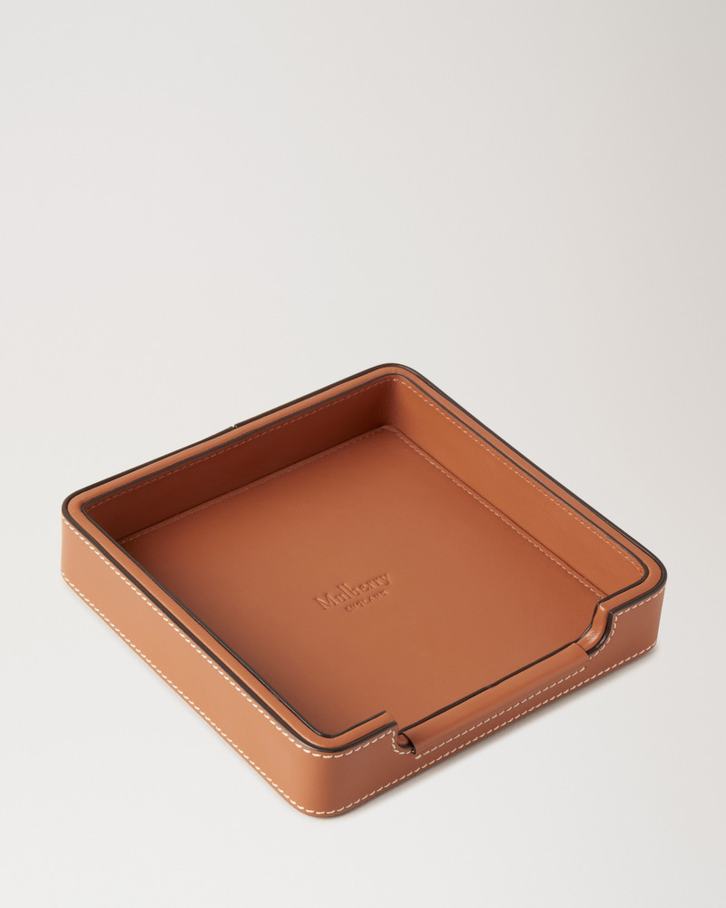 Small Leather Tray Vintage Oak Nappa 3