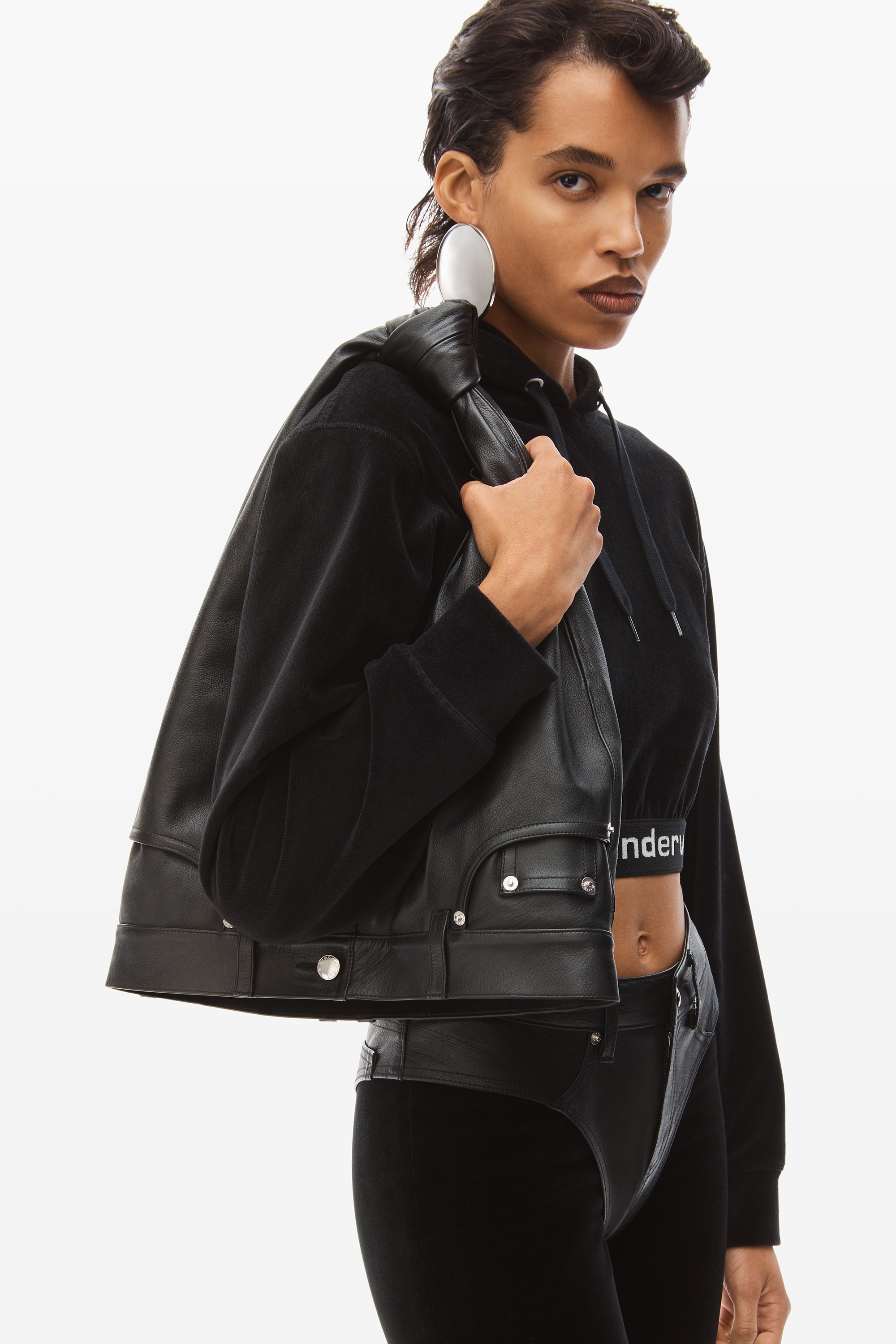 SMALL HOBO BAG IN MOTO LEATHER - 3