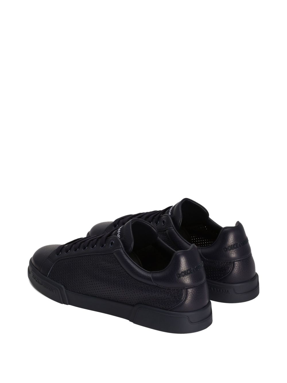 perforated leather sneakers - 3