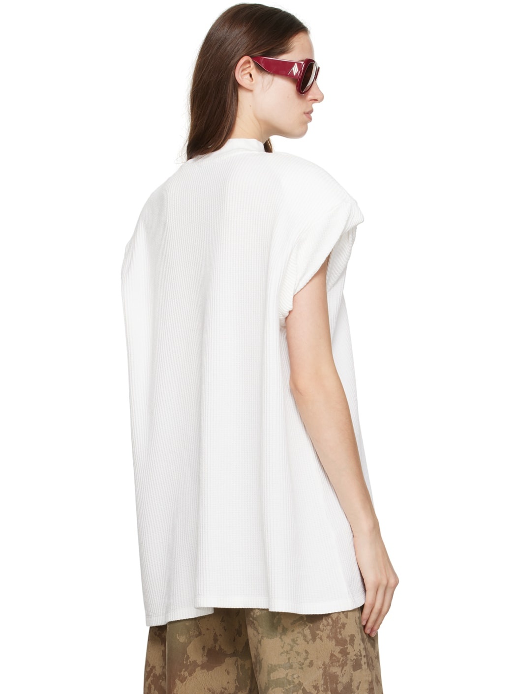 White Mock Neck T-Shirt - 3