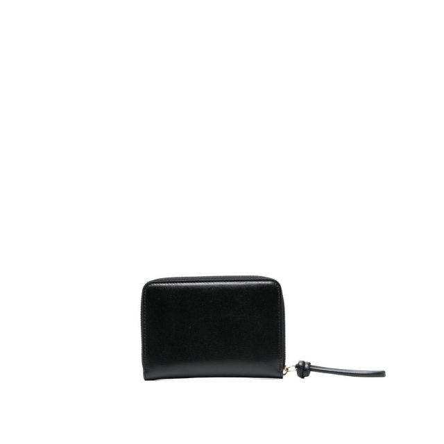 Black leather lap zipper wallet - 2