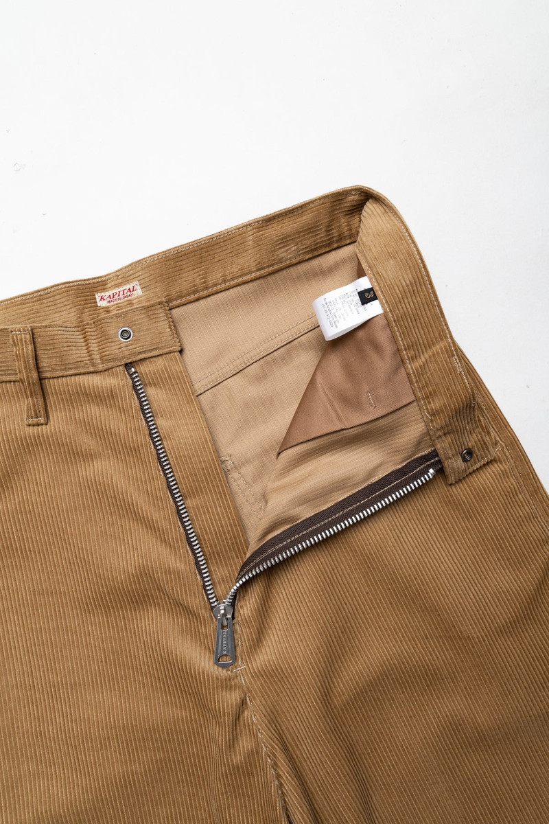 8oz Corduroy ZIPPER PORT Baggy Pants - Beige 7