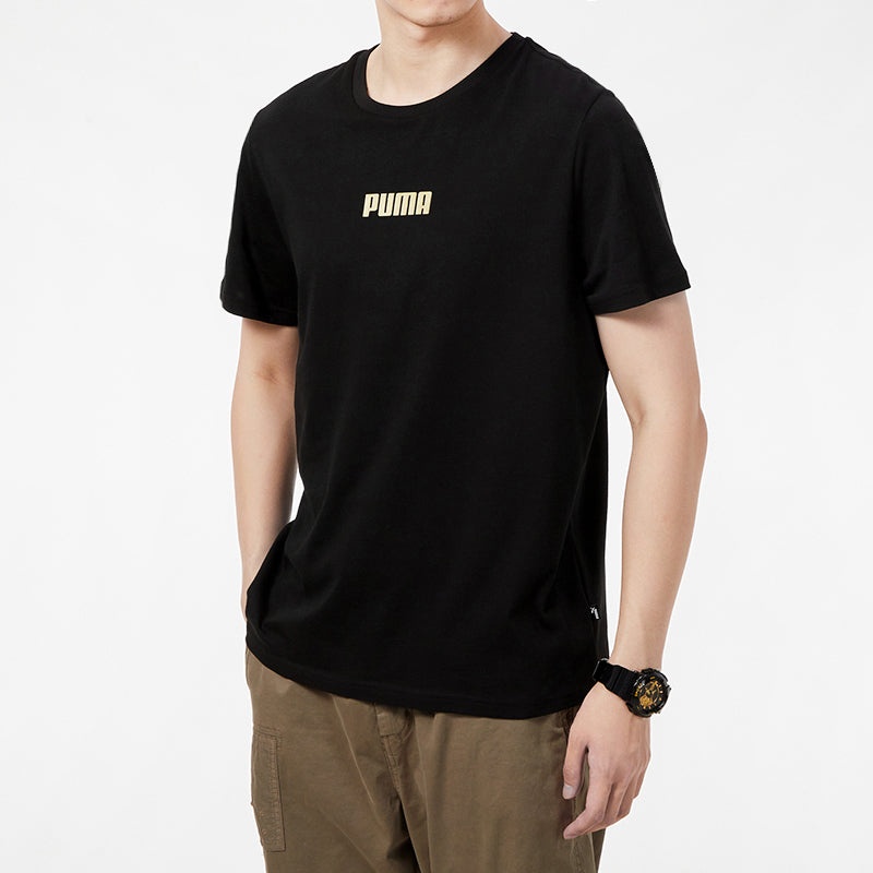 PUMA Alphabet Printing Casual Sports Short Sleeve Black 847651-01 - 5