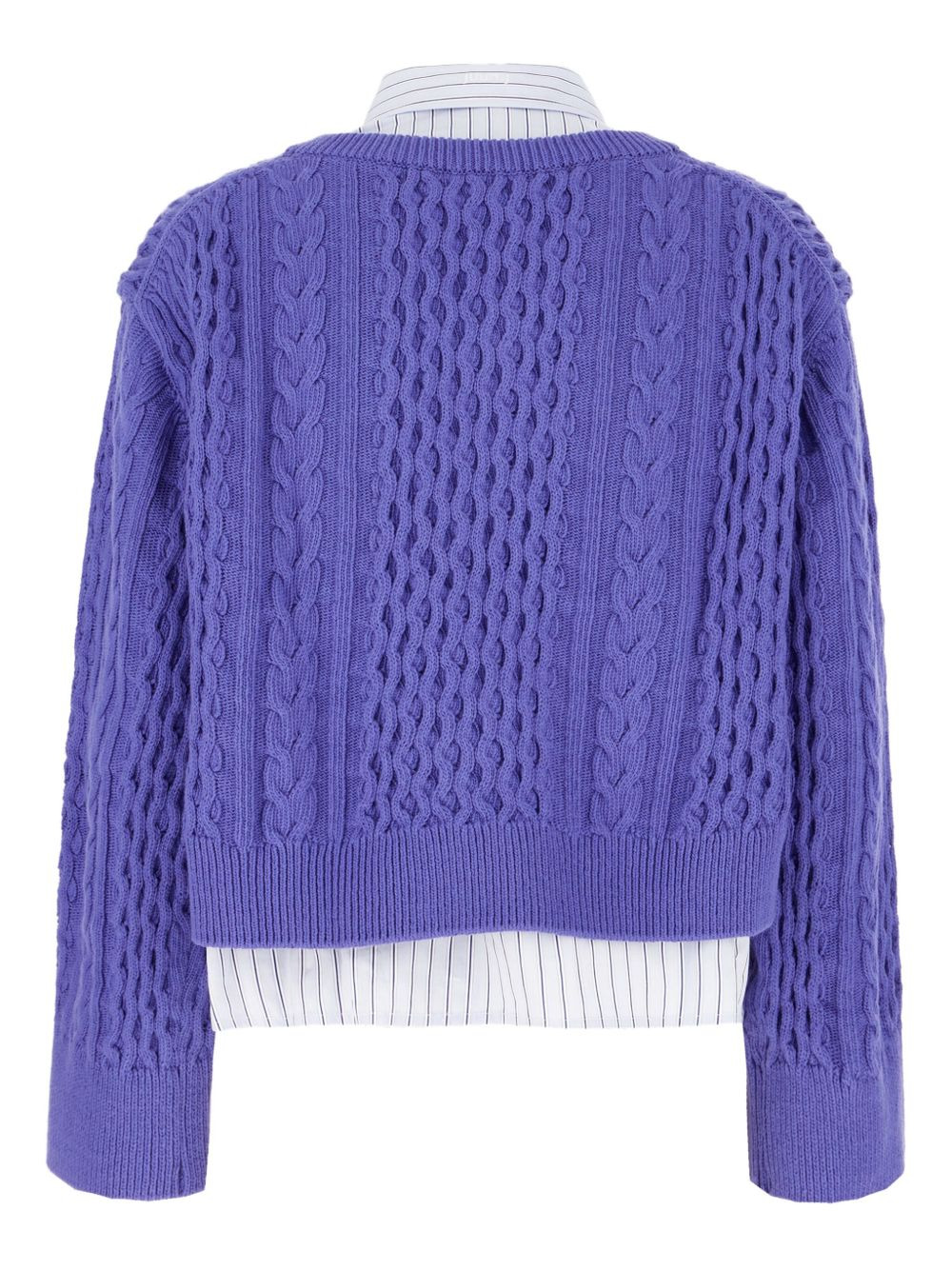cable-knit layered sweater - 2