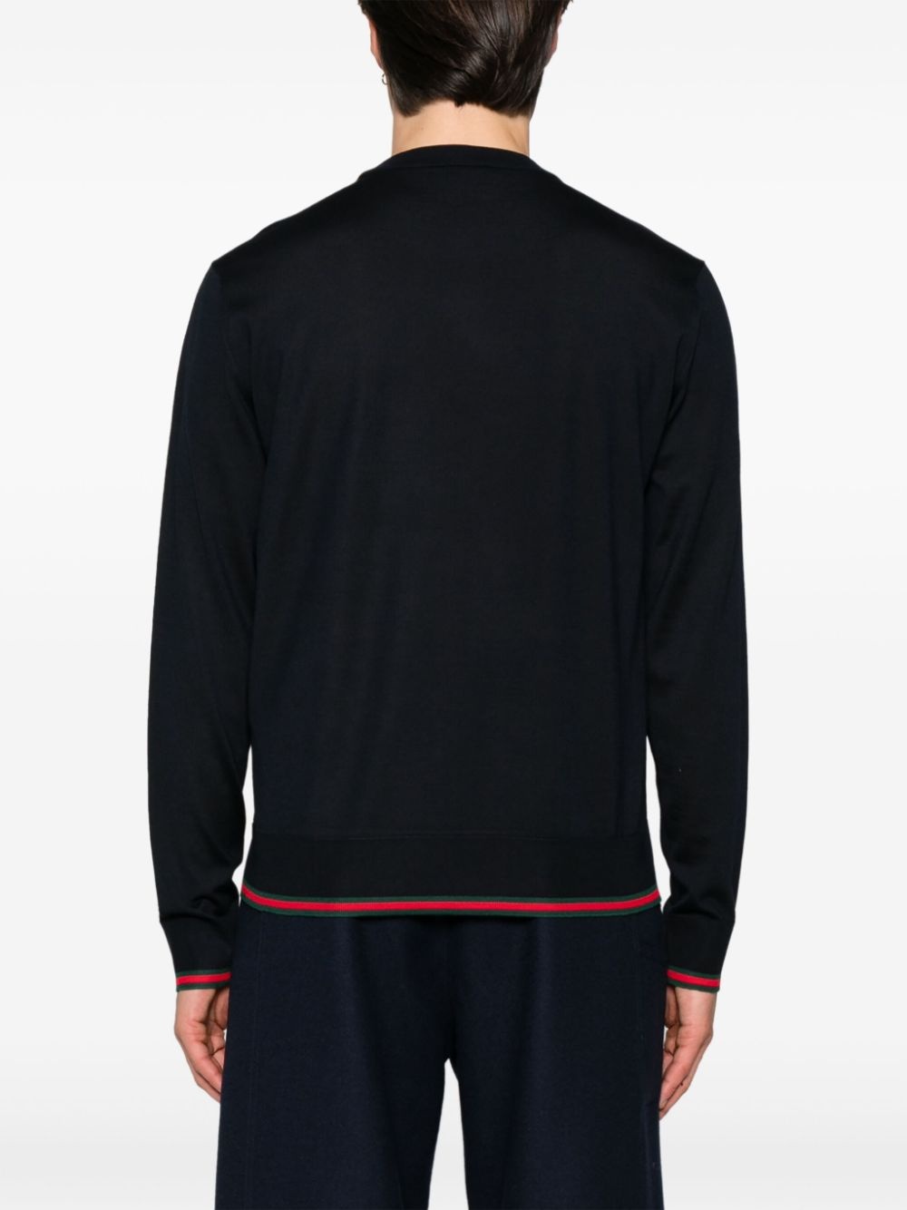Web-trim wool sweater - 4