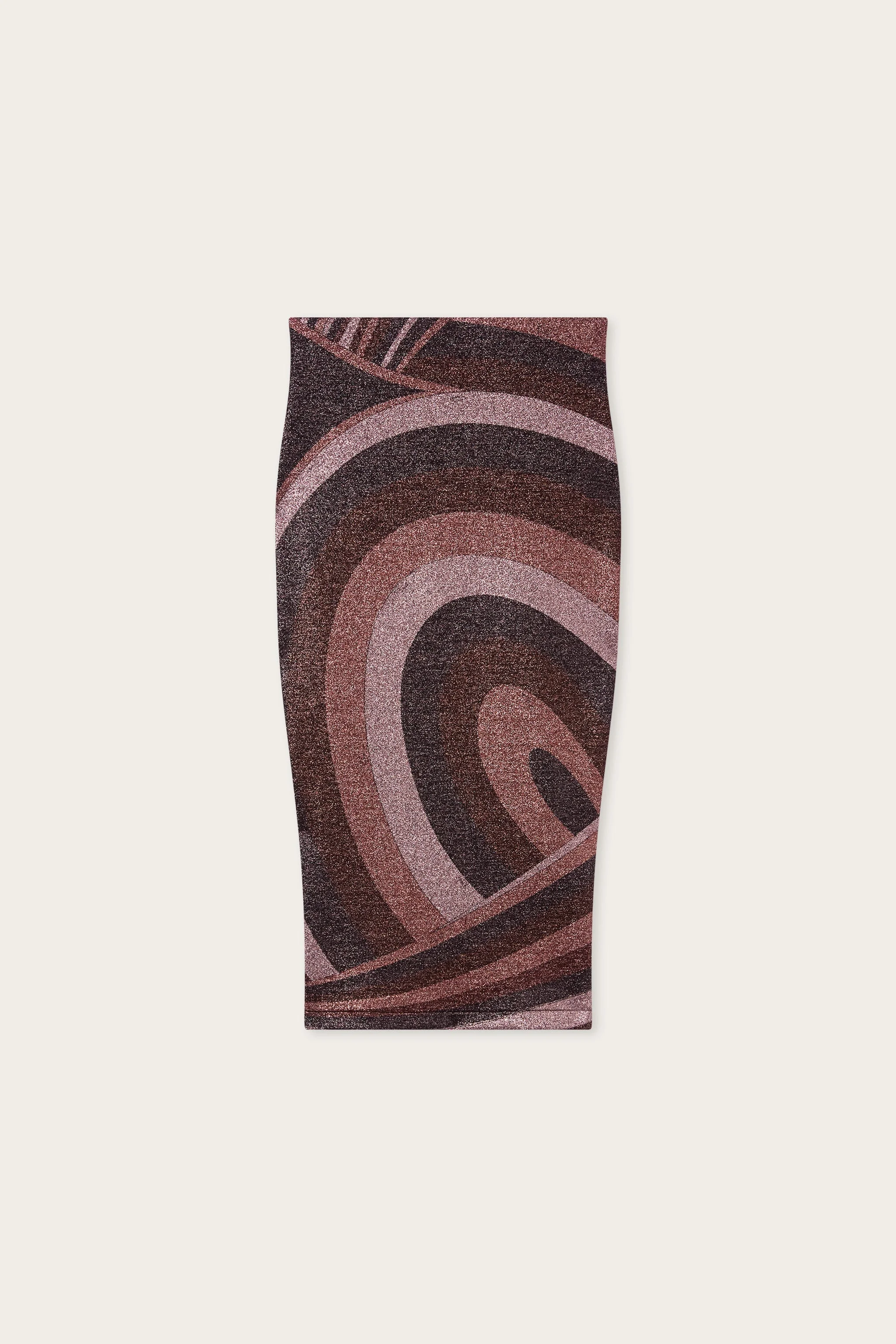 IRIDE PRINT LUREX JERSEY SKIRT - 1