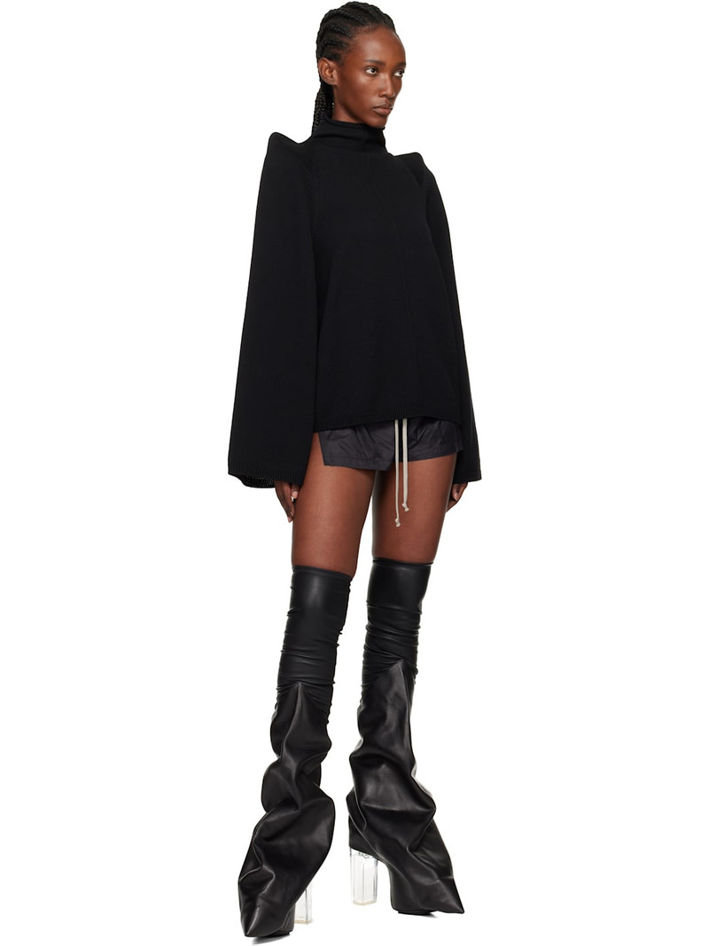 Rick Owens Black Concordians Boxing Shorts outlook