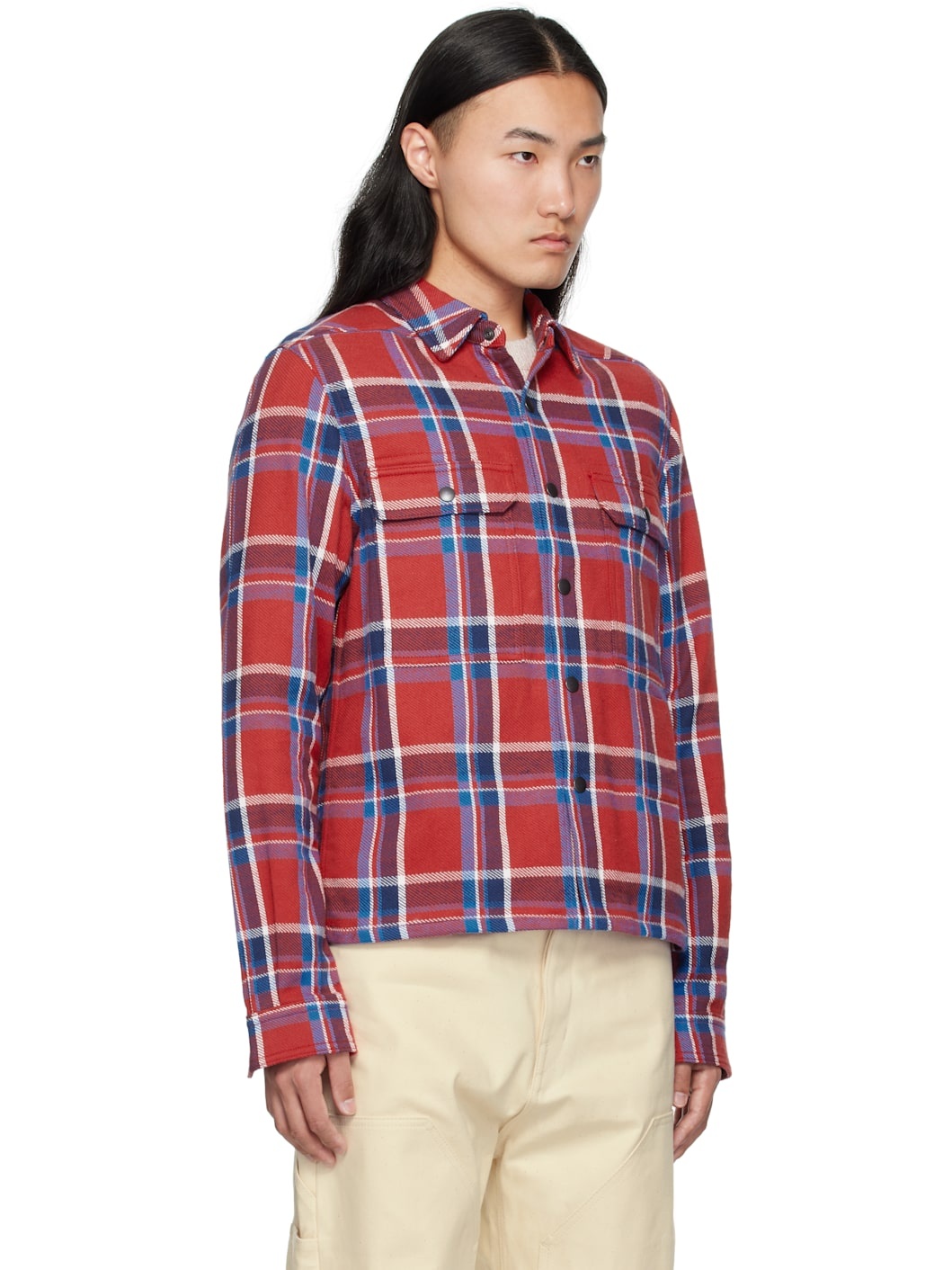 Red & Navy Hollywood Cropped Overshirt - 2