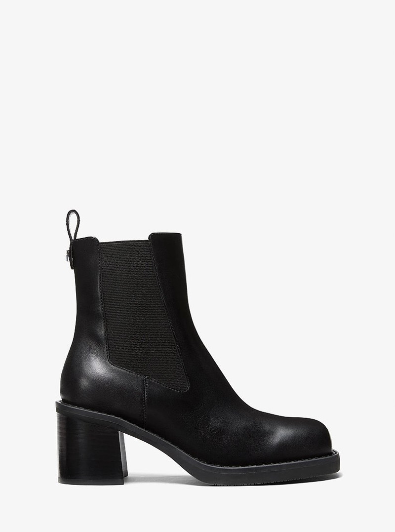 Houston Leather Block Heel Ankle Boot 1