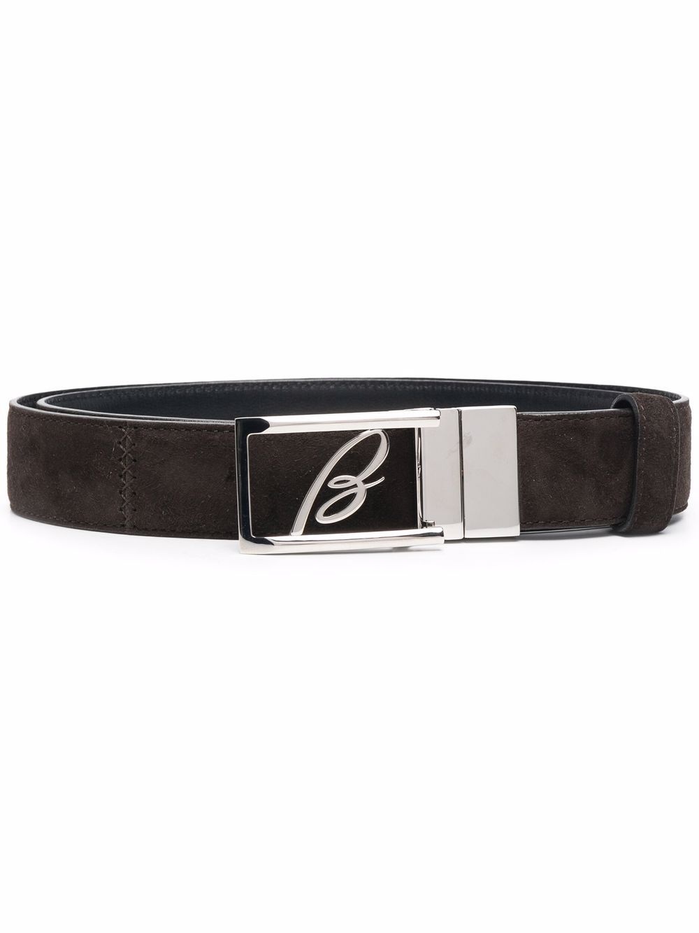 logo-buckle leather belt - 1